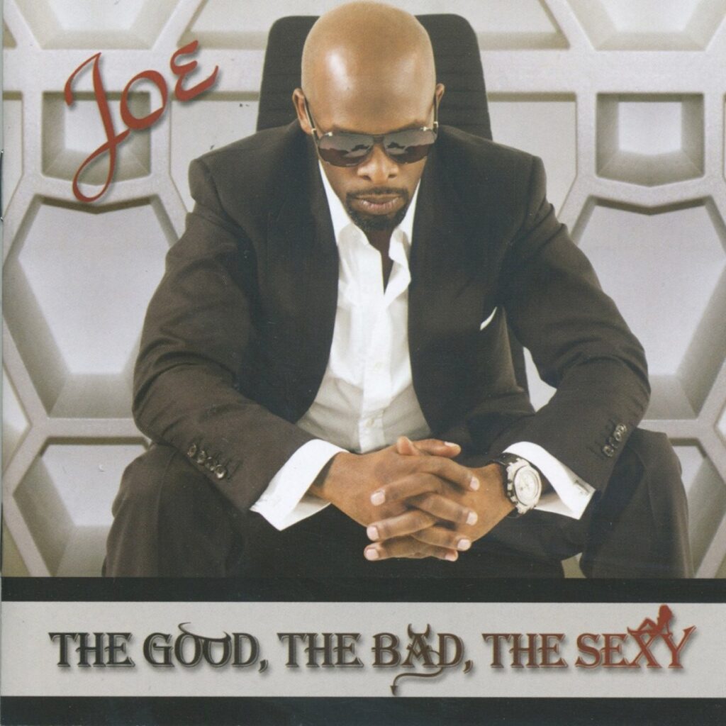 The cover art for Joe Thomas' album The Good, The Bad, The Sexy, featuring symbols for 'good,' 'bad,' and 'sexy' in bold, eye-catching fonts against a vibrant background.