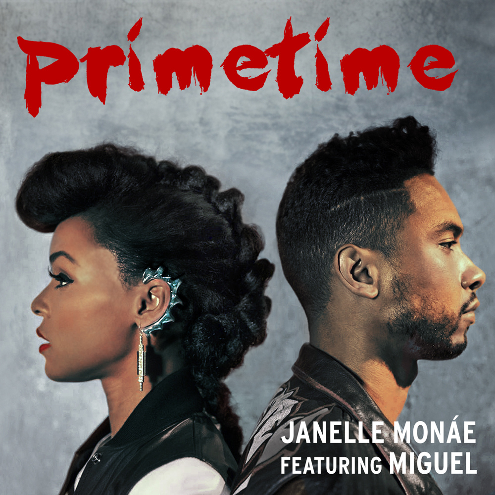 Janelle Monae's Primetime single cover featuring Miguel