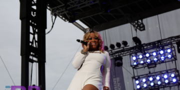 Monifah performs live at the 2014 African American Festival in Baltimore, Maryland