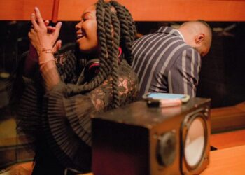 Brandy and DJ Camper in the studio.
