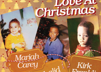 Mariah Carey, Khalid and Kirk Franklin "Fall In Love At Christmas" single cover