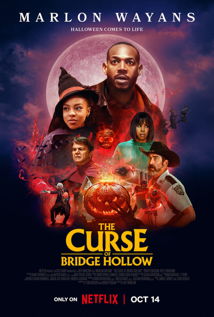 Netlix's The Curse of Bridge Hollow movie poster starring Kelly Rowland and Marlon Wayans