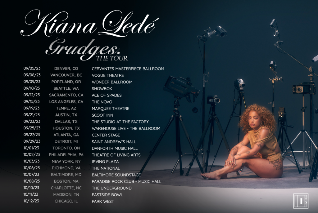 Kiana Ledé Grudges Tour 2023 poster.