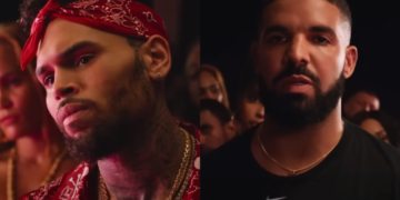 Chris Brown and Drake in the "No Guidance" music video. (YouTube)