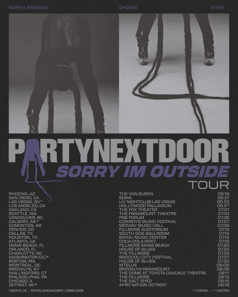 PARYNEXTDOOR's Sorry I'm Outside 2024 Tour dates poster