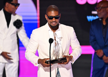 R&B singer Usher receives the Lifetime Achievement Award at the 2024 BET Awards