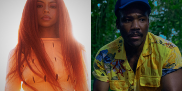A photo collage of Ravyn Lenae and Childish Gambino, who collaborated for One Wish