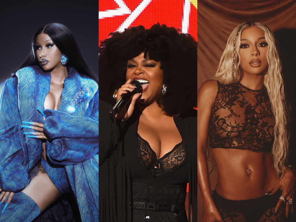 A photo of Cardi B, Jill Scott and Victoria Monét who will perform at 2024 ONE Musicfest