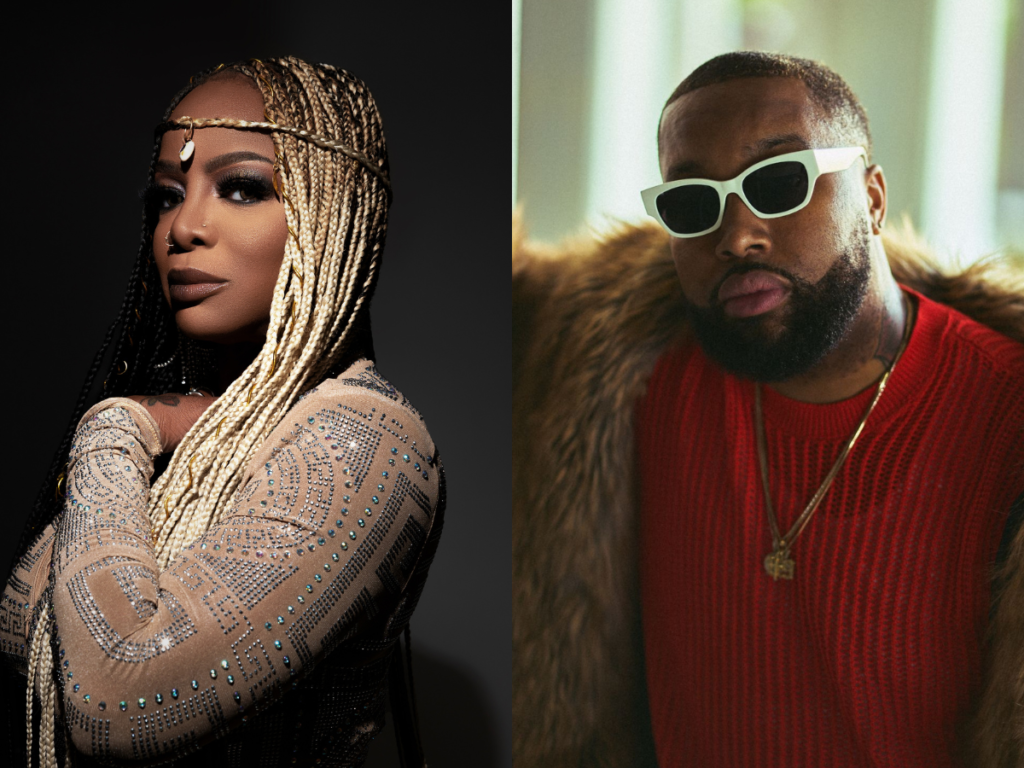A photo of R&B singers Leela James and Kenyon Dixon