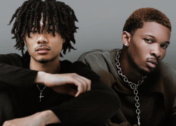 A composite photo of alternative R&B singers Bryant Barnes and d4vd.