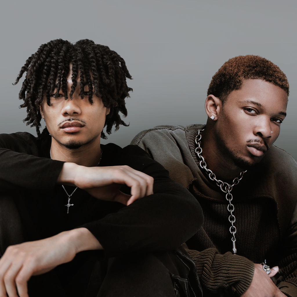 A composite photo of alternative R&B singers Bryant Barnes and d4vd.