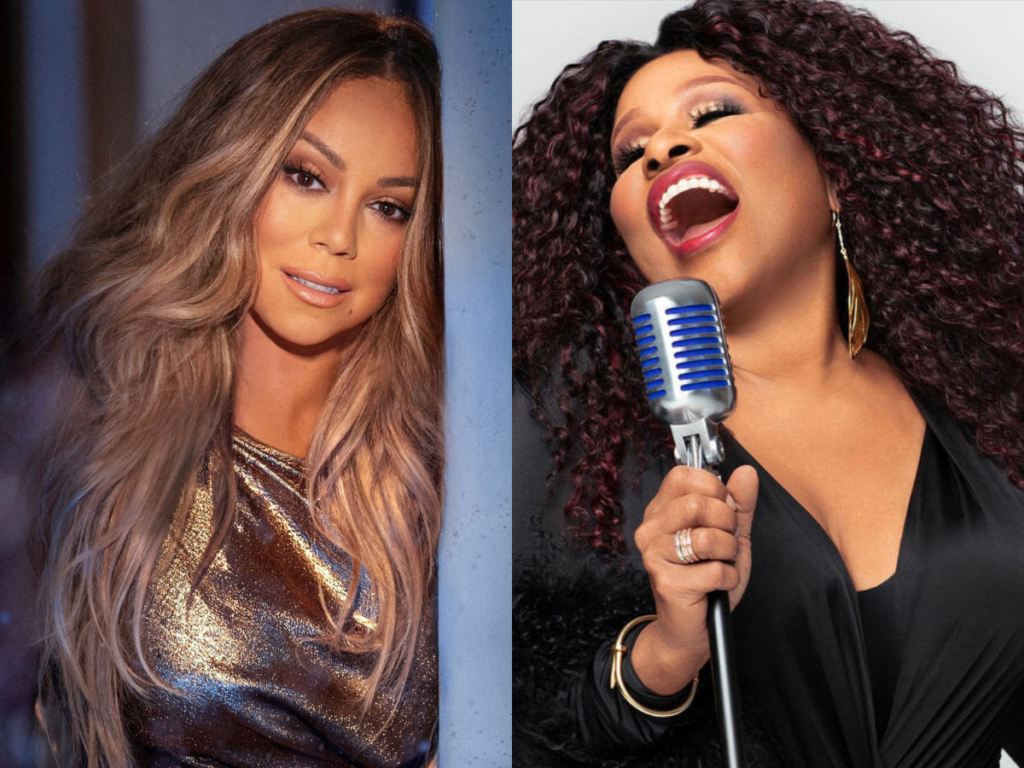A side-by-side photo of Mariah Carey and Chaka Khan, who will perform at the 2024 American Music Awards (AMAs)