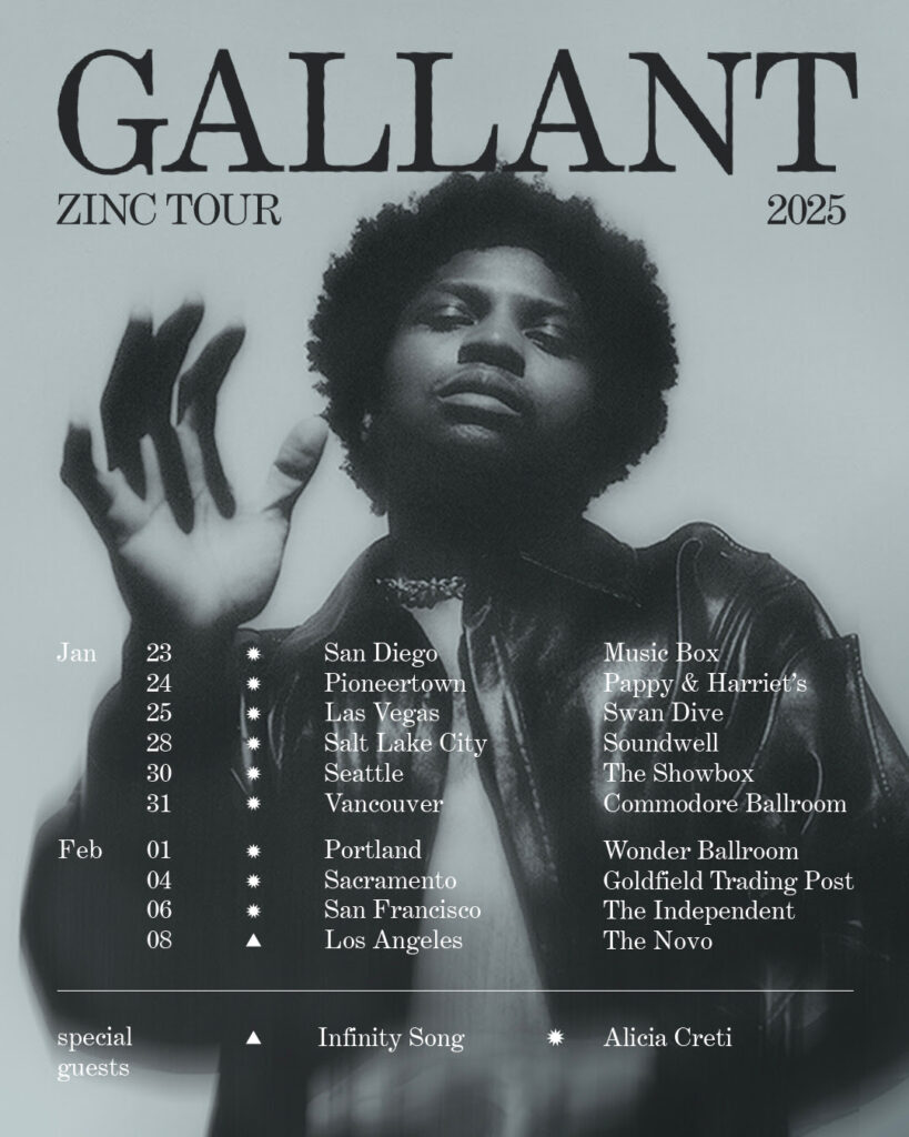 Gallant's Zinc Tour poster