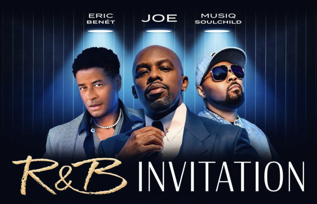 Eric Benét, Joe, and Musiq Soulchild's tour poster.