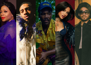 An image of 2025 Grammy nominees for Best Progressive Album: Avery*Sunshine, Durand Bernarr, Childish Gambino, Kehlani, and Anderson .Paak of NxWorries.