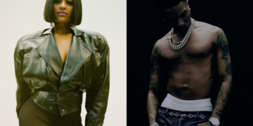 An image of singer Jazmine Sullivan and Wizkid