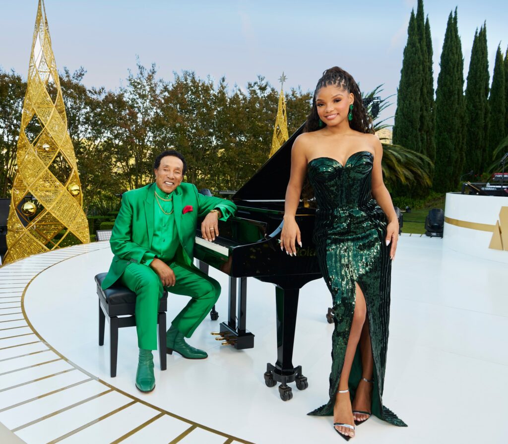 Smokey Robinson and Halle Bailey, who will host the 2024 A Motown Christmas Special