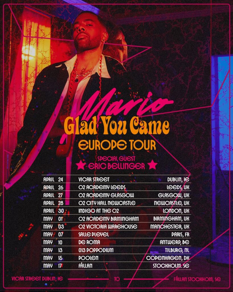 Mario's Glad You Came European Tour Dates