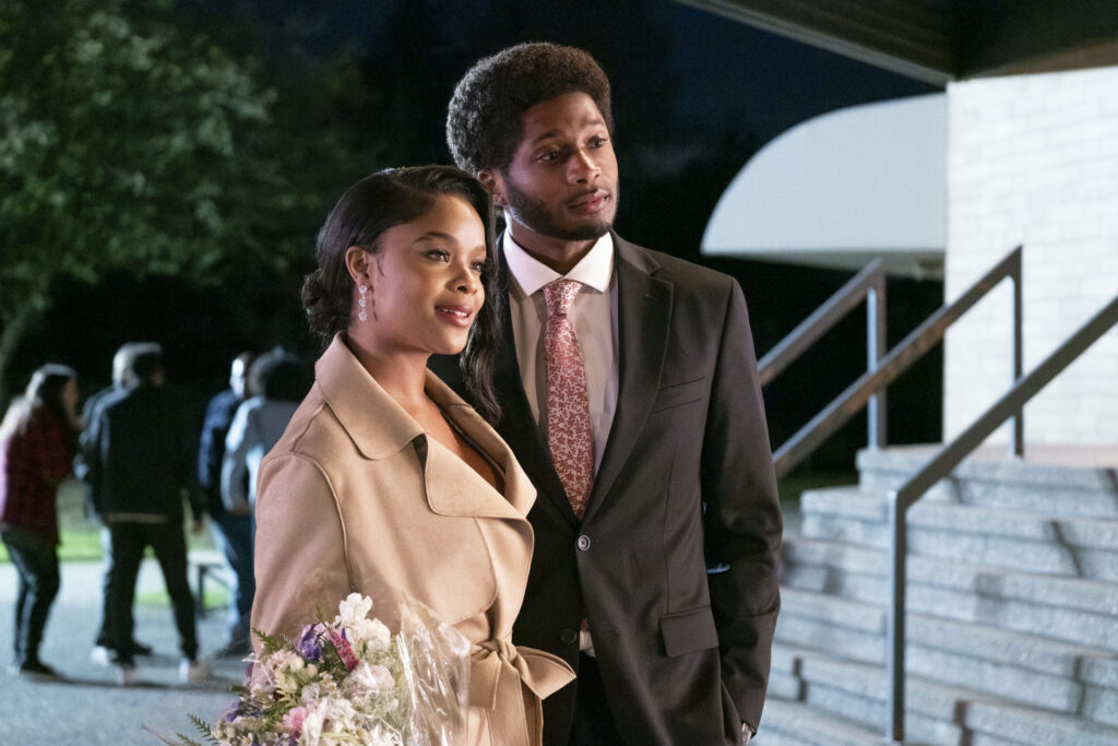 (L to R) Ajiona Alexus and Da’Vinchi in Mary J. Blige’s Family Affair. 
