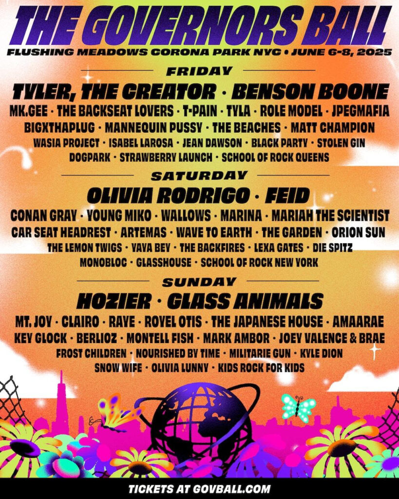 Governors Ball 2025 poster.