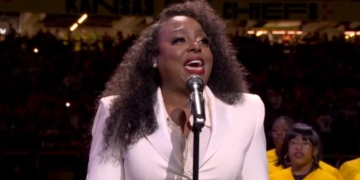 Ledisi performing "Lift Every Voice and Sing" at the Super Bowl LIX pregame show