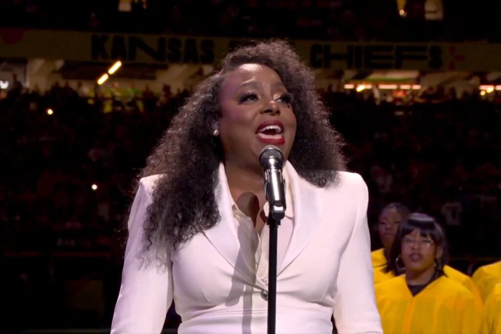 Ledisi performing "Lift Every Voice and Sing" at the Super Bowl LIX pregame show