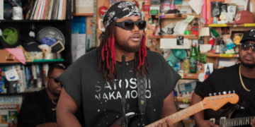 Leon Thomas performing on NPR's Tiny Desk Concert