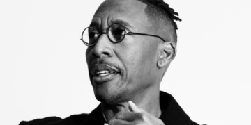A black and white photo of Raphael Saadiq