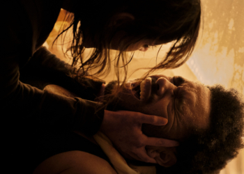 Jenna Ortega as Anima and Abel "The Weeknd" Tesfaye as Abel in Hurry Up Tomorrow.