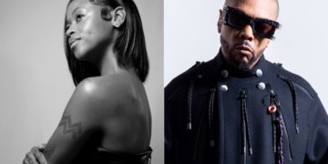 A side by side photo of singer Jastin Martin and producer Timbaland