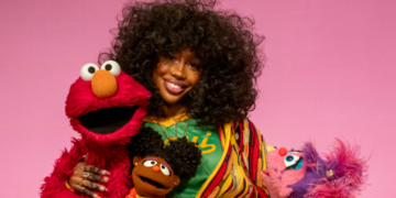 Elmo, Gabrielle, SZA, and Abby on Sesame Street