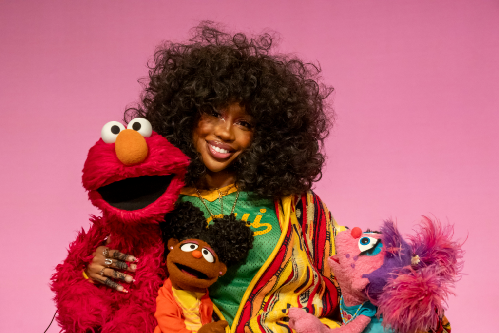 Elmo, Gabrielle, SZA, and Abby on Sesame Street