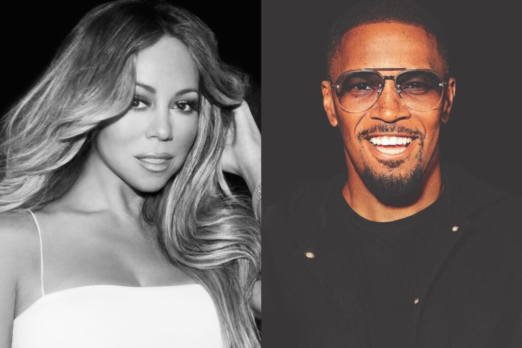 A side-by-side photo of Mariah Carey and Jamie Foxx, who will receive the BET Ultimate Icon Award at the 2025 BET Awards.