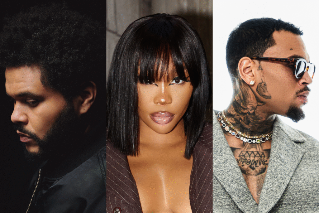 The Weeknd, SZA and Chris Brown, who are nominated at the 2025 BET Awards