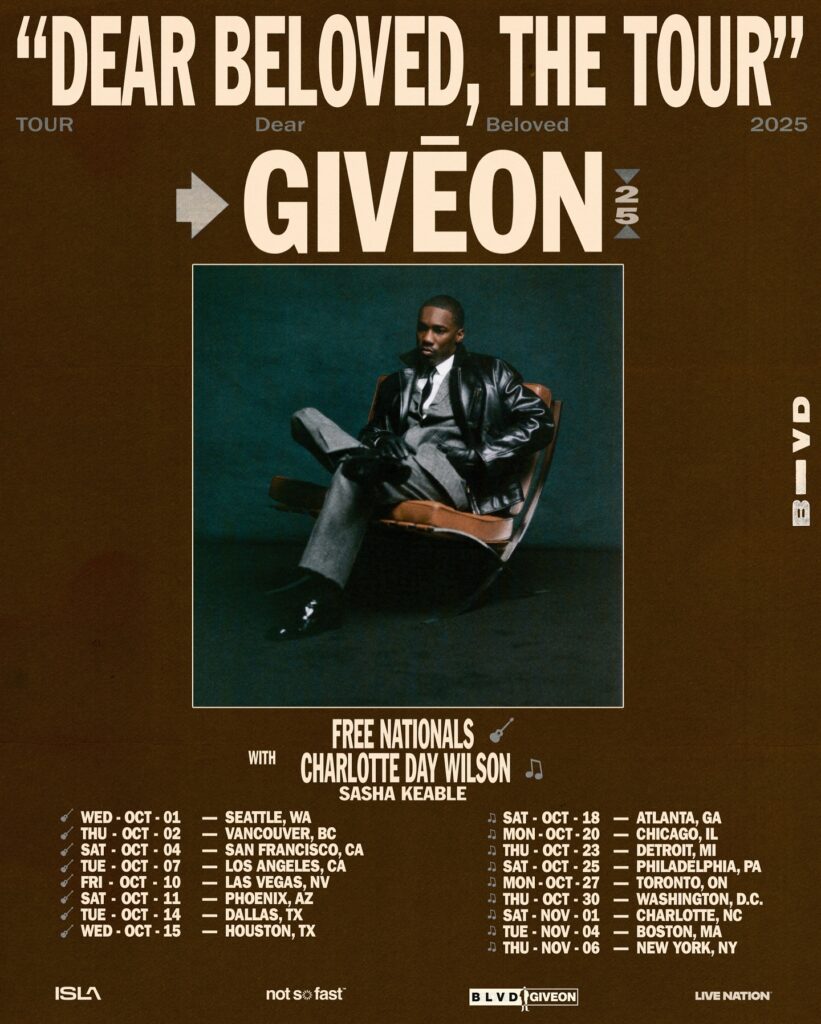 Giveon's Dear Beloved The Tour poster