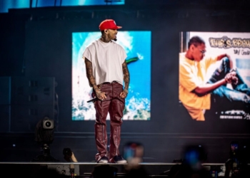 Chris Brown onstage at Breezy Bowl XX Tour at Nationals Park in D.C. on Sunday, Oct. 5, 2025.