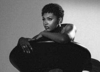 A black and white photo of singer Tiana Major9 by Myesha Evon