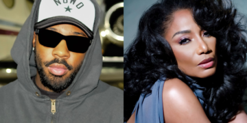 A side by side photo of R&B singers Brent Faiyaz and Karyn White.