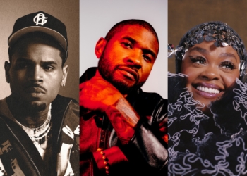 A photo of Chris Brown, Usher and Jill Scott, who are among the R&B artists set to tour in 2026