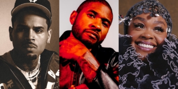 A photo of Chris Brown, Usher and Jill Scott, who are among the R&B artists set to tour in 2026