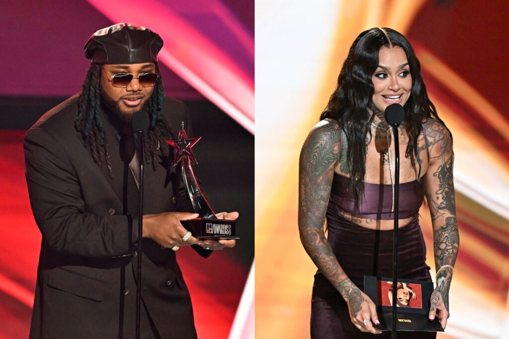 Leon Thomas and Kehlani at 2026 BET Awards. (Photo Credit: Paras Griffin/Getty Images)